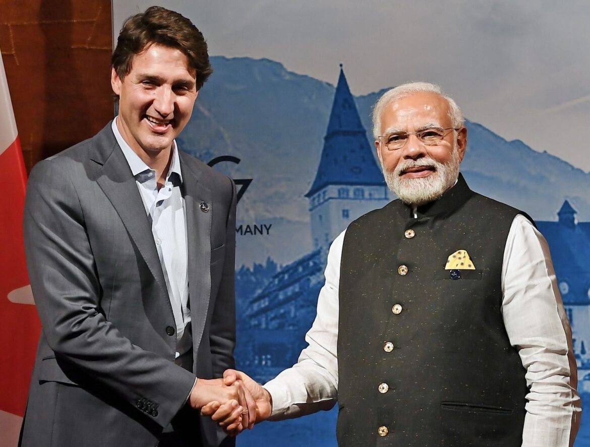 Prime Minister Narendra Modi during a meeting with Canadian Prime Minister Justin Trudeau