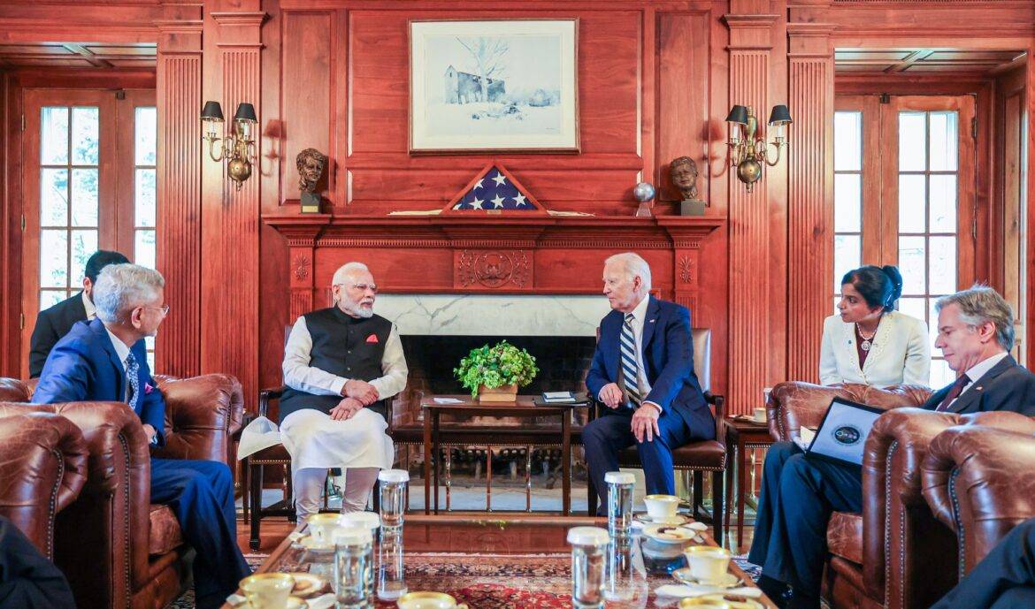 PM Narendra Modi and US President Joe Biden hold a bilateral meeting
