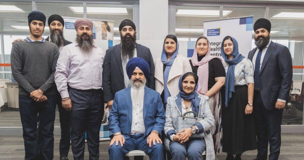 The Dhillon family together at the School of Medicine’s Brampton site.